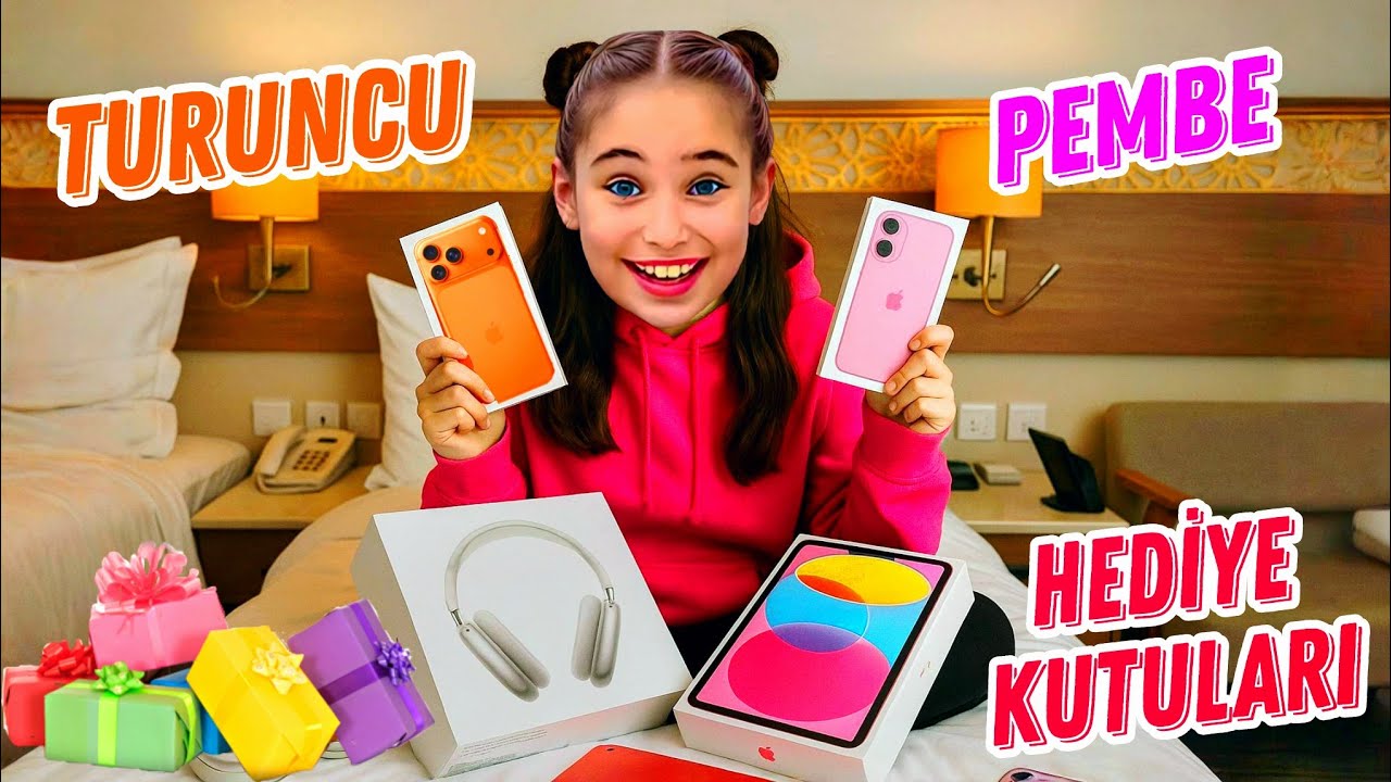 ELİF SİNEM DEV KUTU AÇILIŞI YAPTI ‼️ TURUNCU PEMBE TELEFON ALDIM !! 
