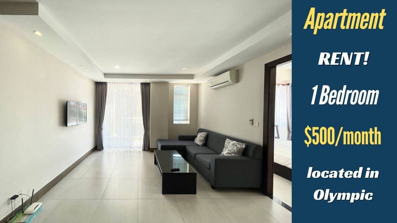 1 Bedroom Apartment for rent in Olympic near Olympia Mall, Phnom Penh $500/month