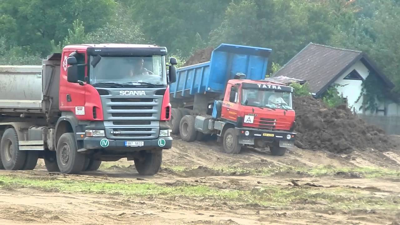 Caterpillar 973C and Tatra 815S1, Terrno1 and Scania