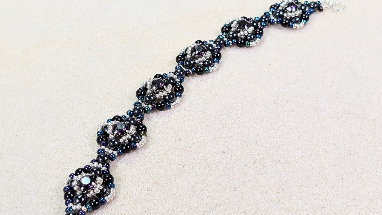 Nebula Roses bracelet with the Purr and Polished Potomac Beads Treasure box