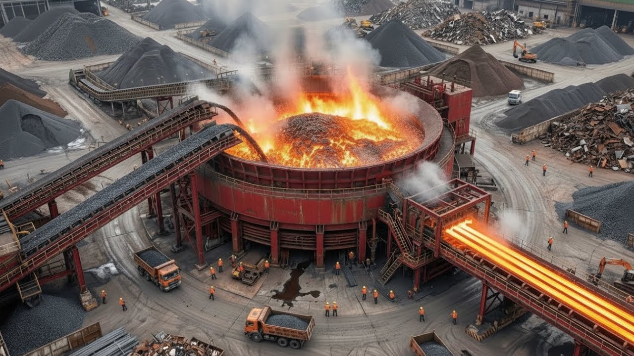 Inside the Steel Factory – How Wire Rods Are Made From Iron Ore Mining (Full Process)