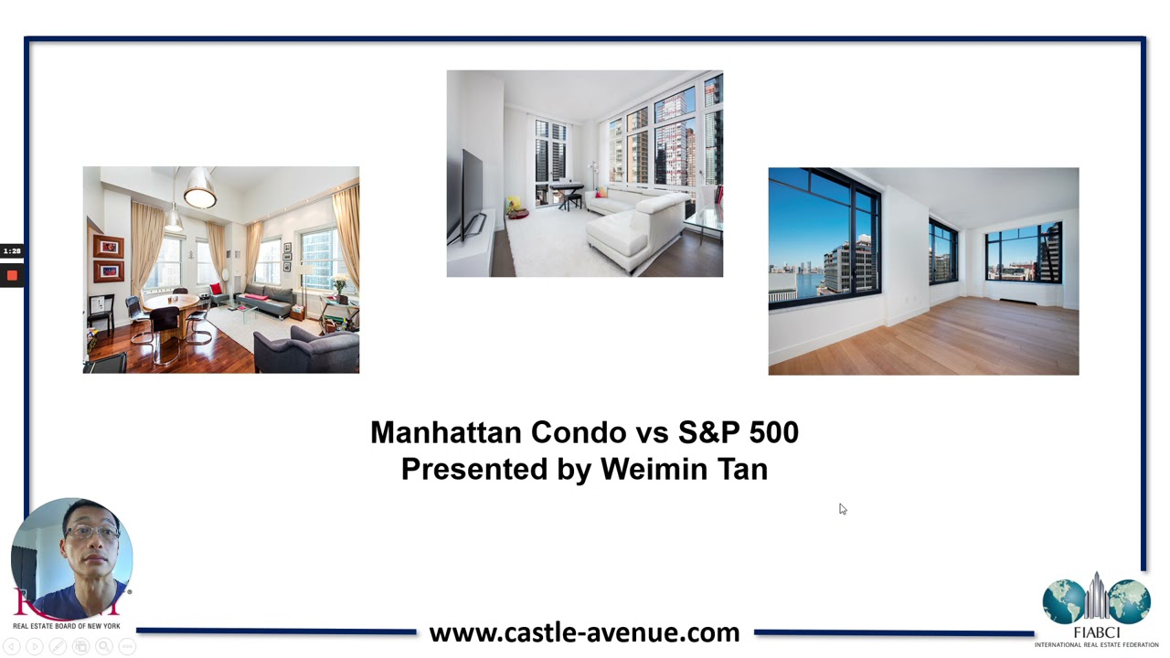 Performance of the US stock market S&P500 vs Manhattan Real Estate.