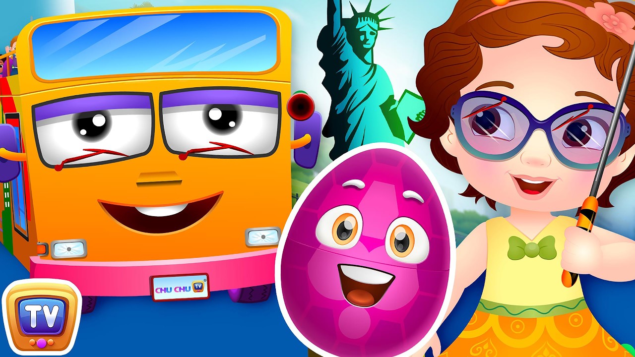 Wheels On The Bus - New York City + More ChuChu TV Surprise Eggs Learning Videos For Kids