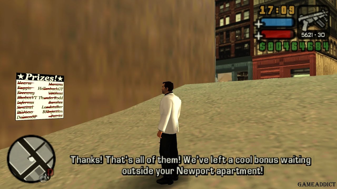 GRAND THEFT AUTO Liberty City Stories : Car-azy Car Give Away, 16 Vehicles Spawn Location