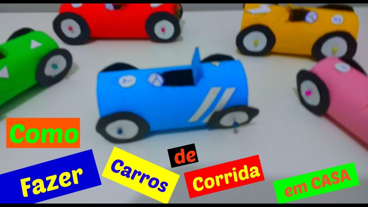Como fazer carrinhos de corrida com rolo de papel higienico/ racing cars/ Diy