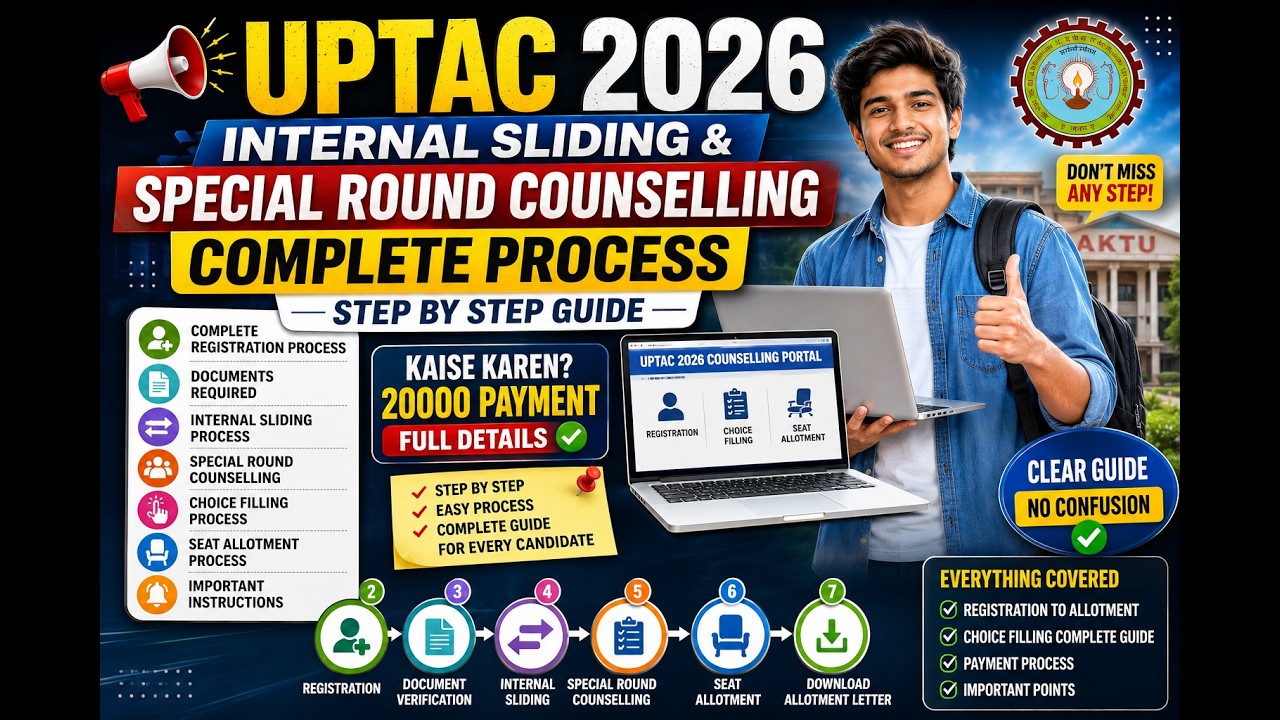 UPTAC 2026 Special Round & Internal Sliding | Complete Process + Choice Filling | Step-by-Step Guide