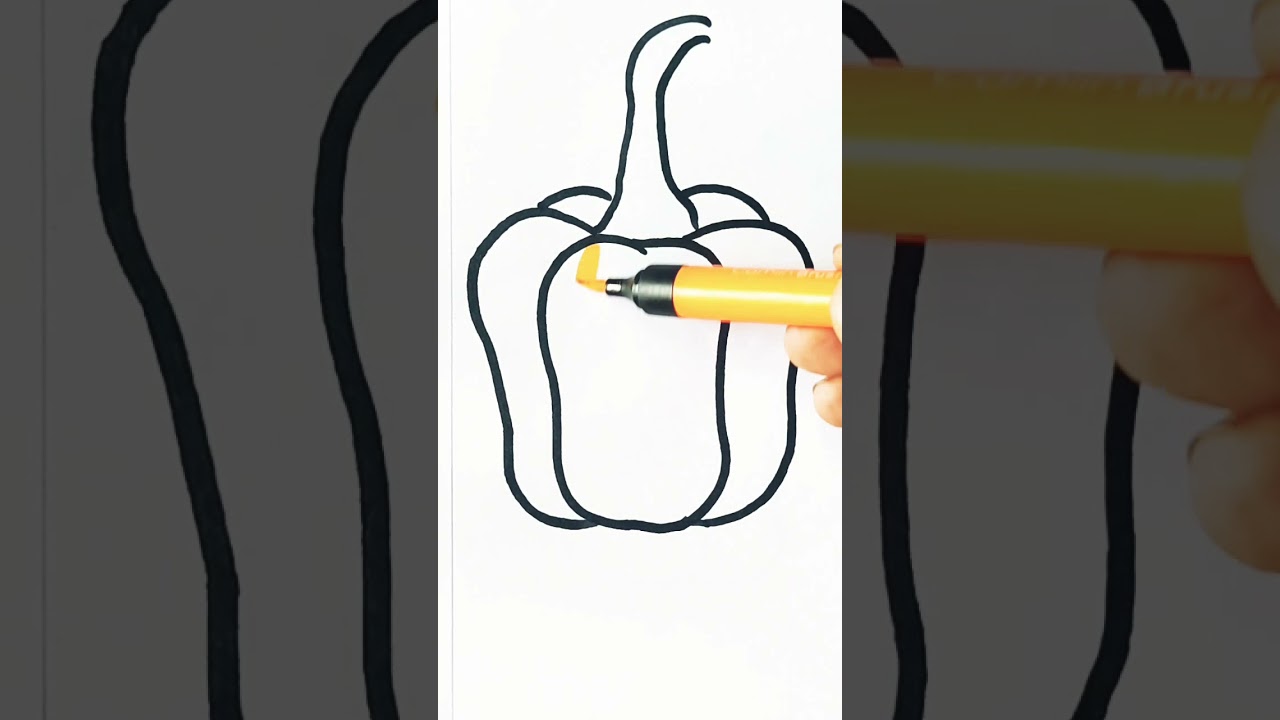Easy bell pepper drawing //capsicum drawing #shorts #drawing #art
