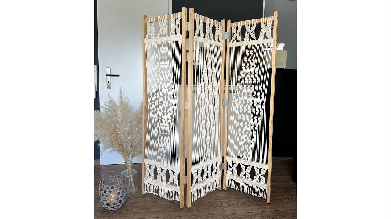 Makramee Paravent | Macrame Paravent | Makramee Raumteiler | Macrame room divider