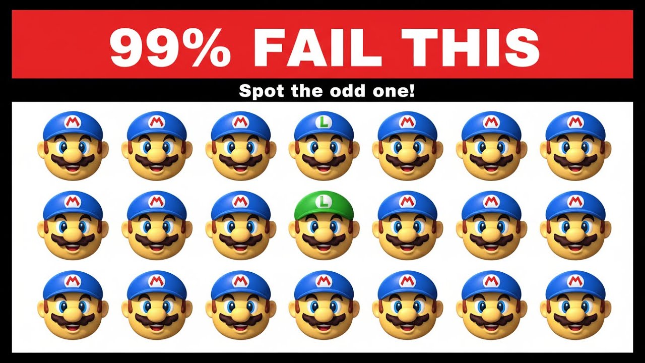99% FAIL This Spot the Difference Challenge🍄 Super Mario Emoji Challenge!