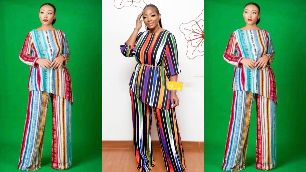 DIY|HOW TO CUT & SEW AN ASYMMETRY TOP WITH PALAZZO PANT Two piece outfit (Beginner's friendly)