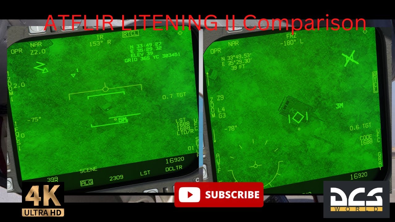 ATFLIR LITENING II Side by Side Comparison || F/A-18 DCS World 4K 60 FPS