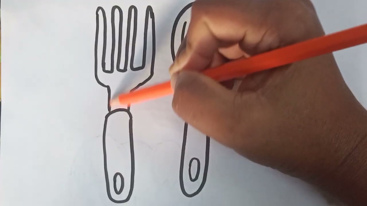 Spoon 🥄 and fork 🍴 Drawing for kids 😍#like#share#subscribe
