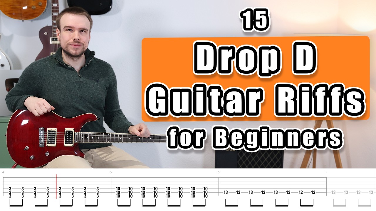 15 Drop D Guitar Riffs PERFECT for Beginners (with Tabs)