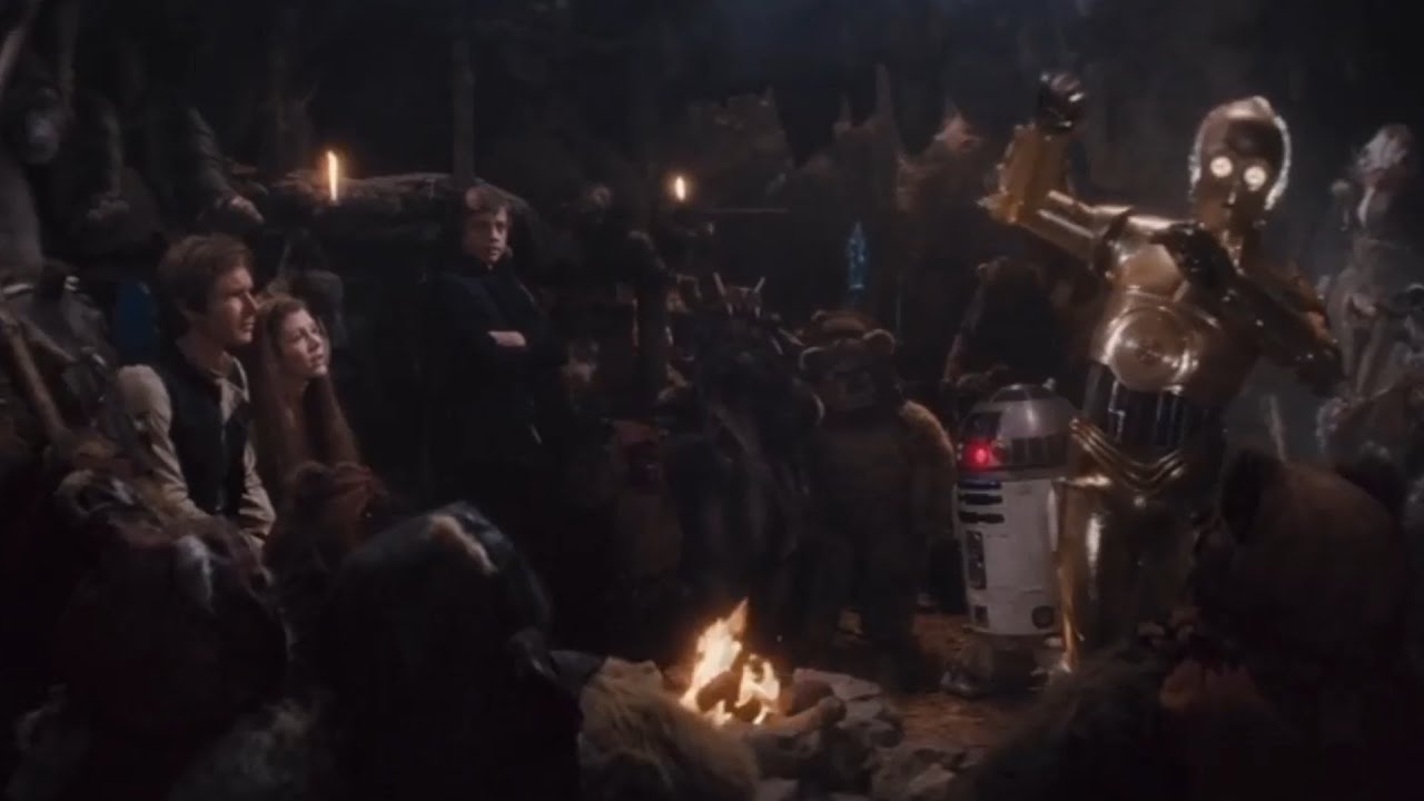 C-3PO Tells Stories To The Ewoks - Star Wars Return Of The Jedi