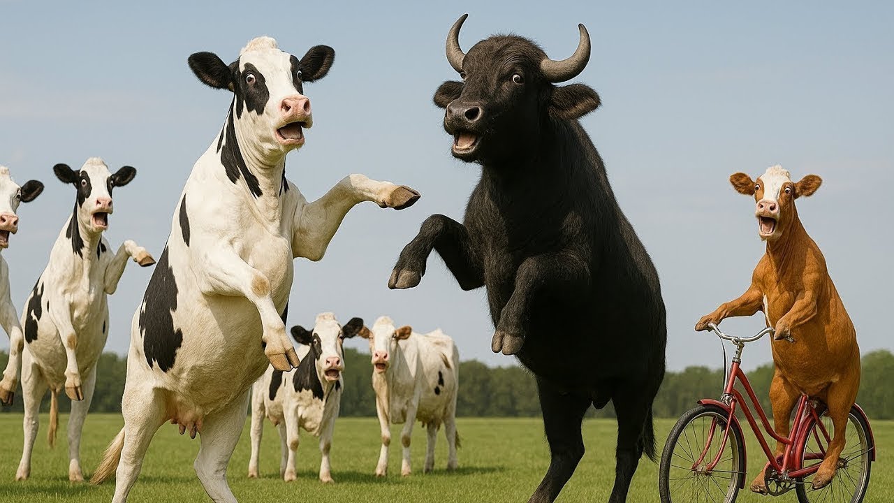 Menggembalakan Sapi Jinak Setiap Sore - Sapi Menari, Suara Sapi, Sapi, Sapi Lucu, Sapi Makan Rumput