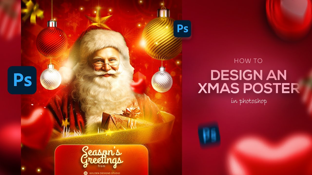 Xmas Poster Design In Adobe Photoshop