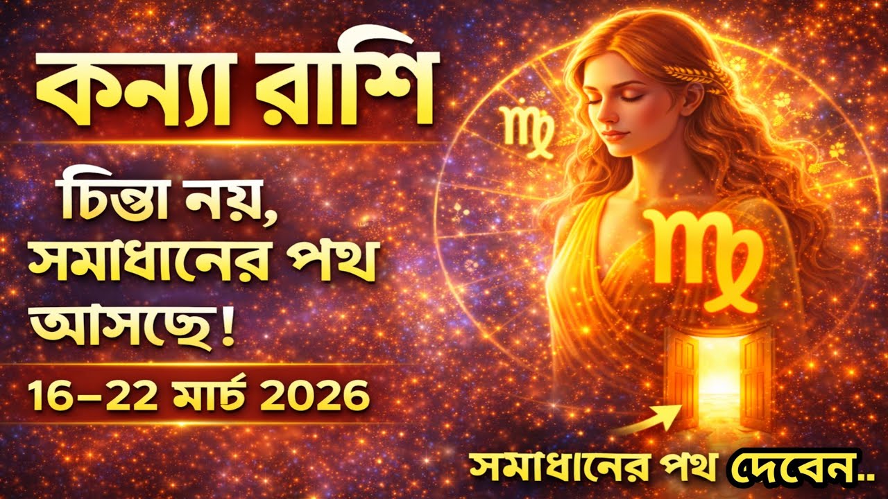 কন্যা রাশি: চিন্তা নয়, সমাধানের পথ আসছে! ১৬–২২ মার্চ ২০২৬ | Virgo Weekly Horoscope