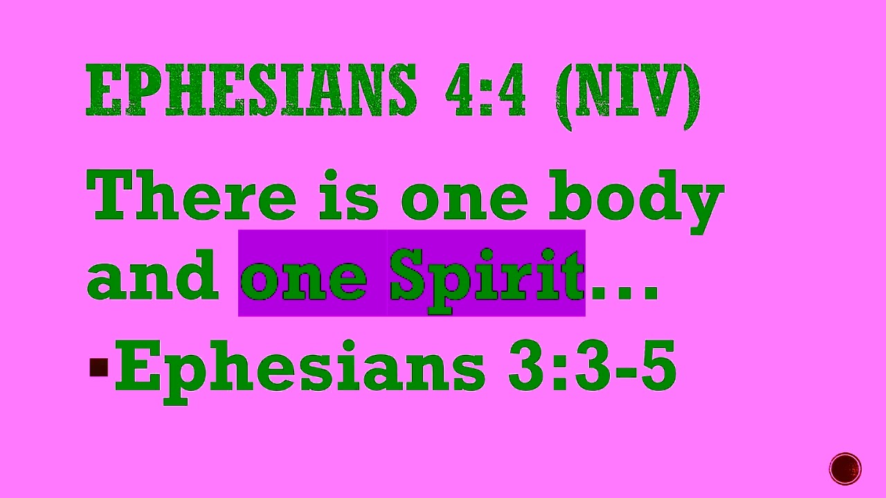 Ephesians 4:4-6 Foundations for Unity