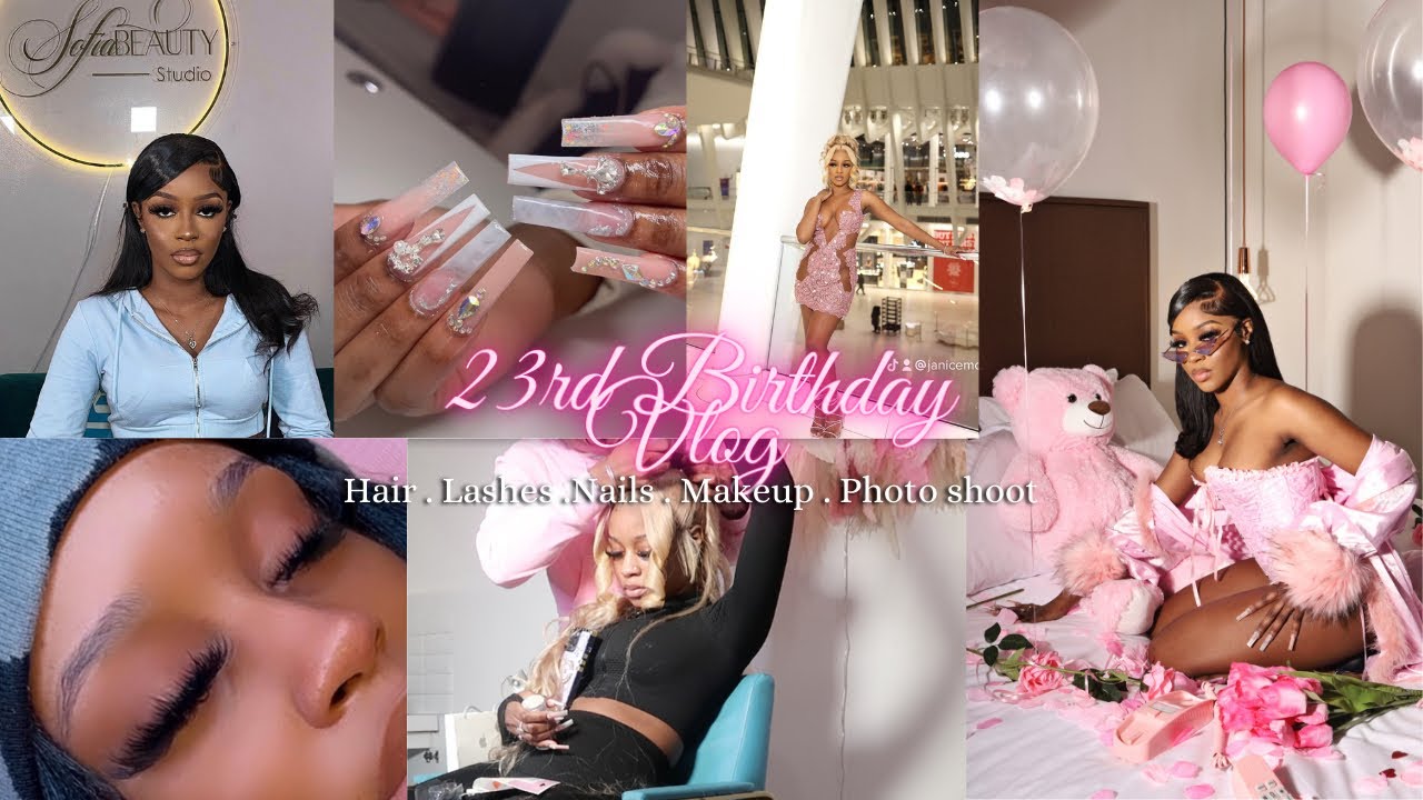 BIRTHDAY VLOG: GRWM Hair , Nails , Lashes , Makeup & Photoshoot | Aquarius Szn♒️ | Janice Monaee