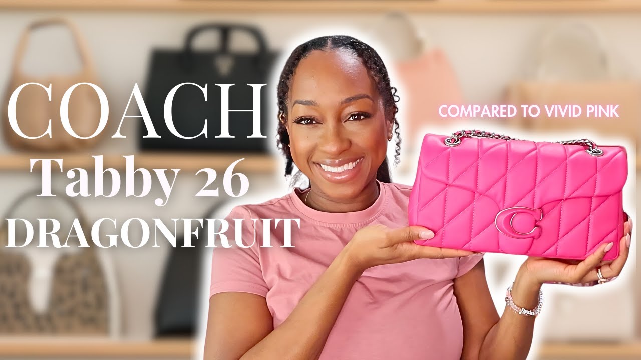 Coach Quilted Tabby 26 Dragonfruit | Unboxing | Comparison to Vivid Pink |  Coach Tabby 20 Haul