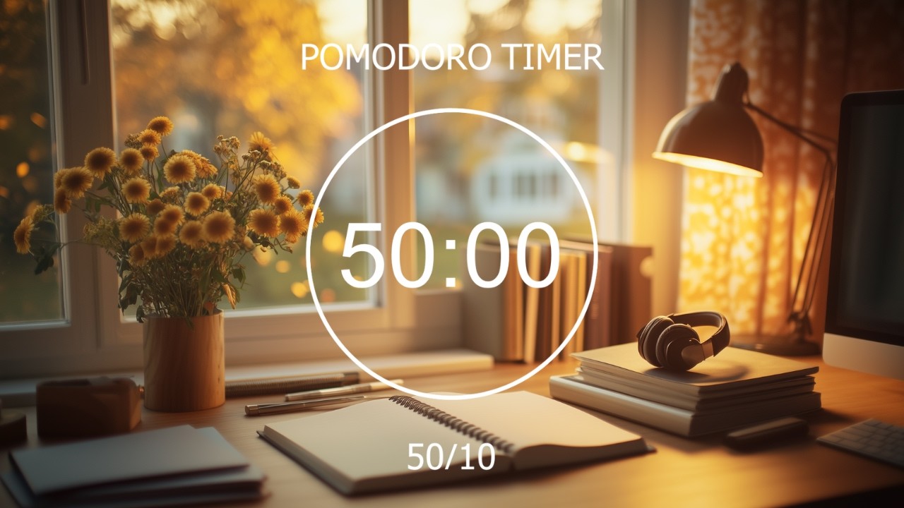 Classical Music for a Cozy Day 🍂 50/10 Pomodoro Timer 🧡 Classical Playlist to Help you Focus, Study