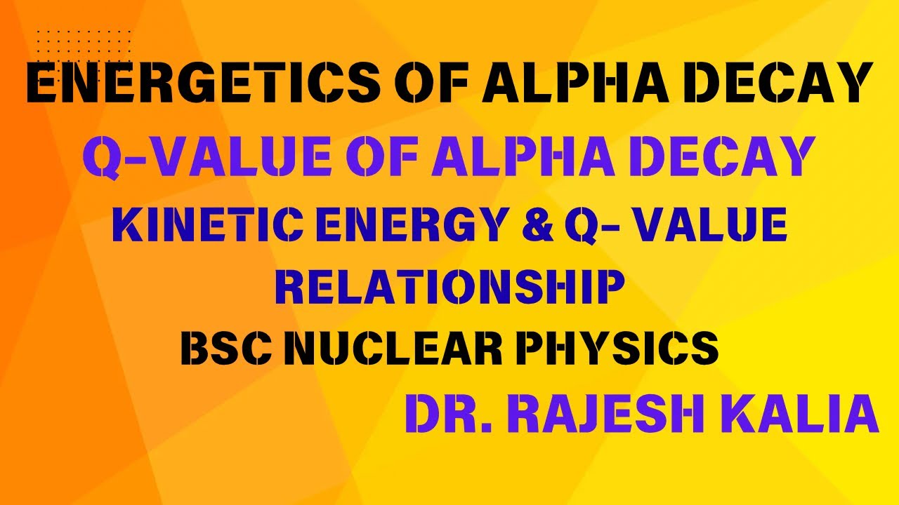 Energetics of Alpha Decay | Q- Value of Alpha Decay | Kinetic Energy & Q- Value Relationship 