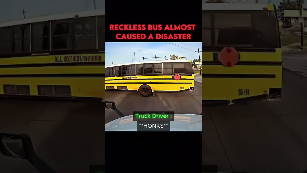 Careless School Bus Driver Almost Causes a Disaster! 😱💀