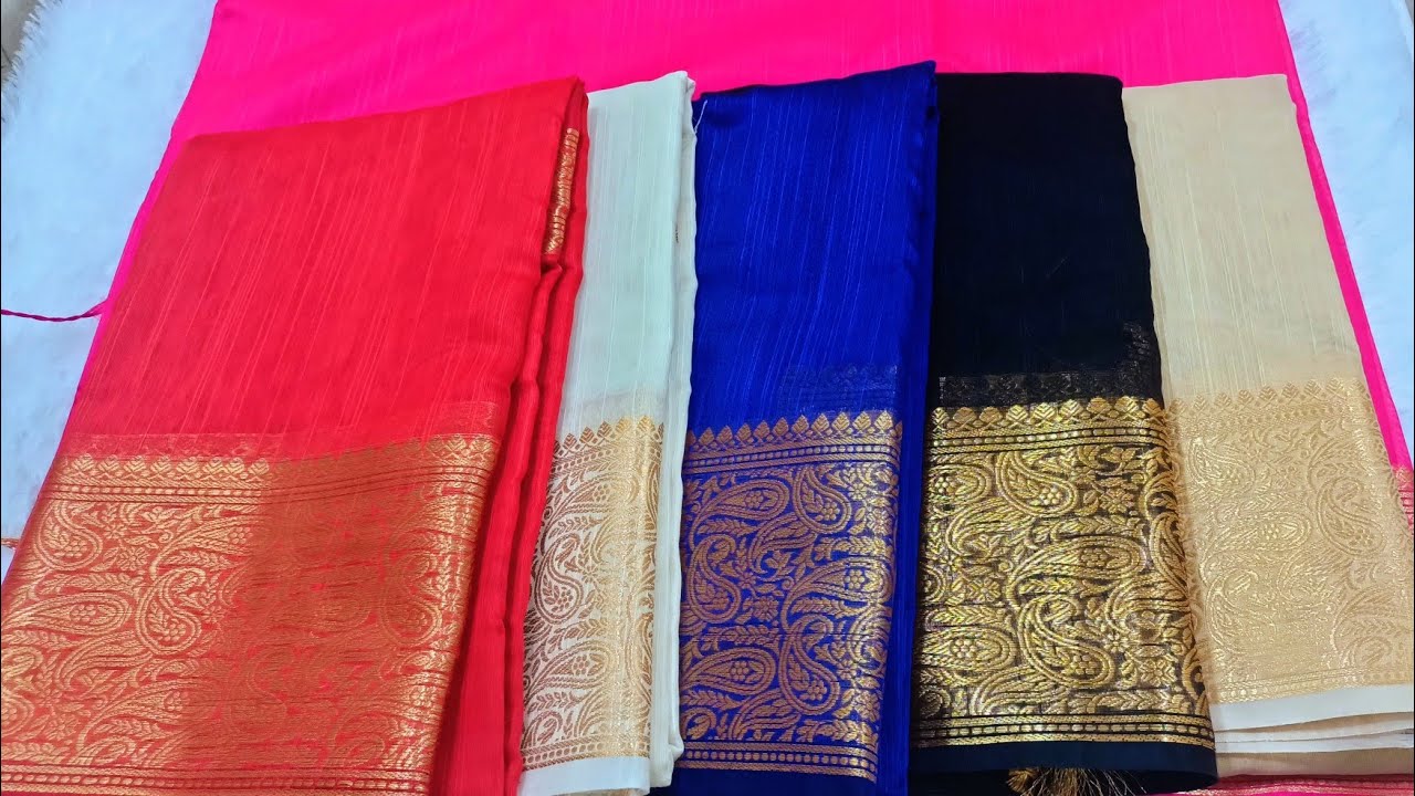Raw Cotton Saree with Gold Zari Border  💫  Price 650/-Only whatsapp link 👇 Saree_Offersale