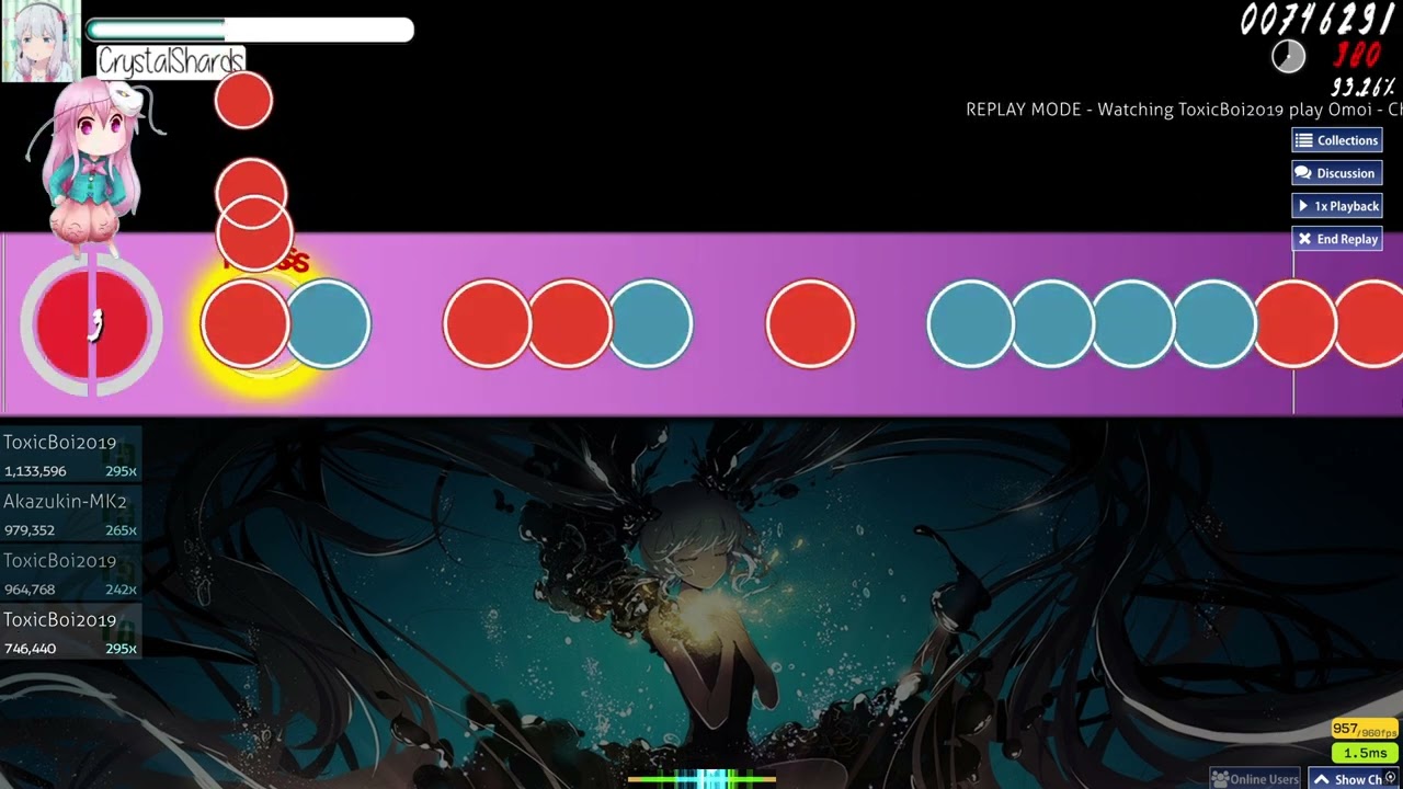 6.04* osu! taiko replay | Mongol800, Omoi - Chiisana Koi no Uta (Synth Rock Cover) [Ono's Oni]