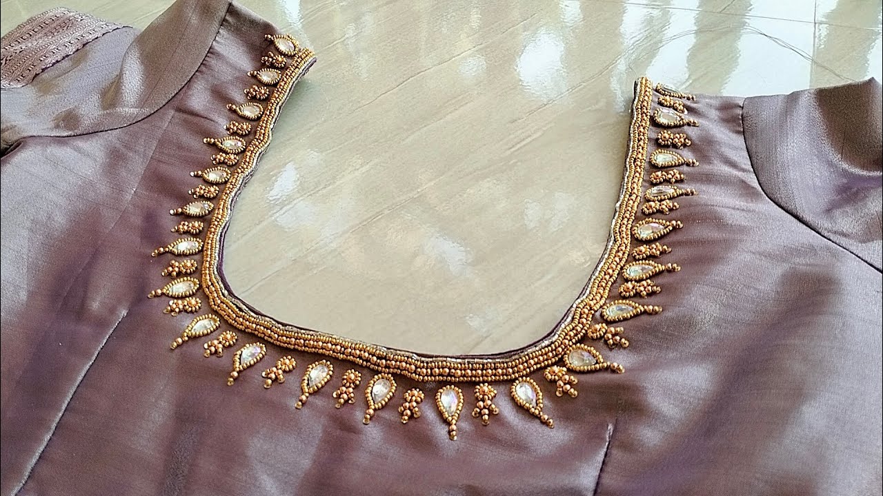 Latest🤩 aari work blouse design| simple aari work blouse| bridal aari work blouse @DwishiEmbroidery 