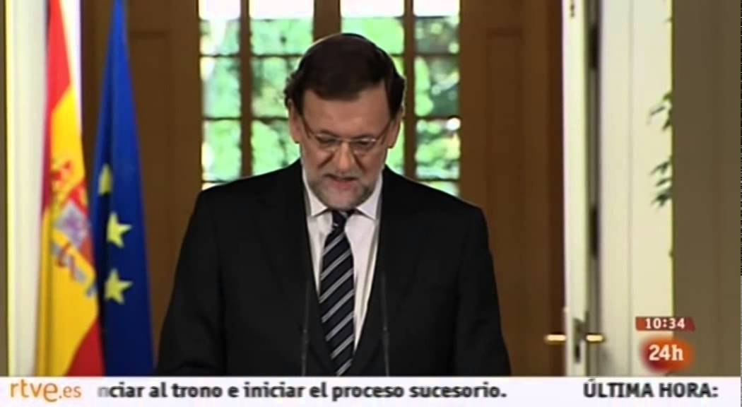 El presidente anuncia la decisi&oacute;n del Rey de abdicar