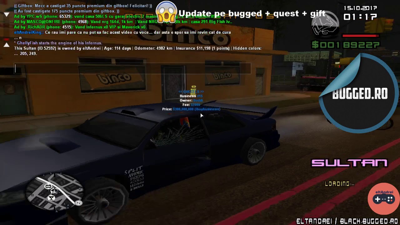Update pe bugged + quest + getgift 15.10.2017 BLACK BUGGED