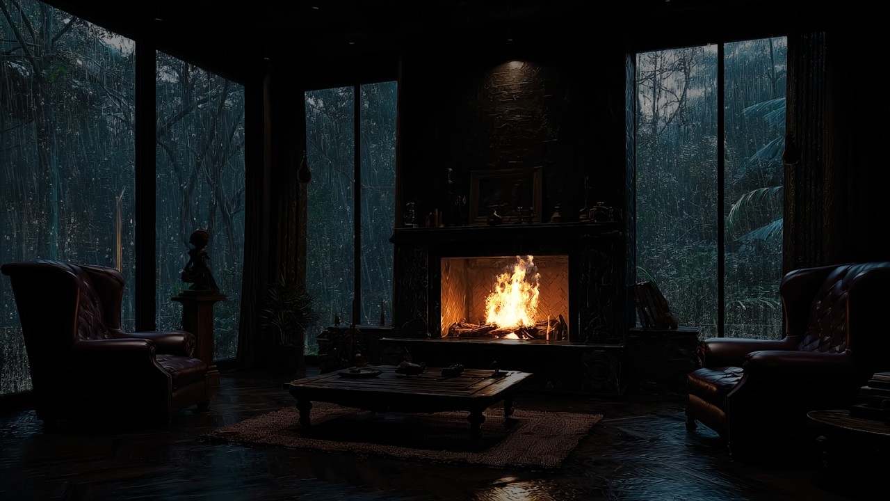 Forest Rainstorm ⛈️ Heavy Rain on Window | Dark Night Sounds for Rapid, Deep Sleep