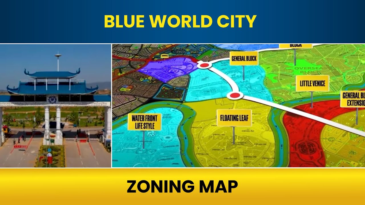 Blue World City Map | The Destination Pakistan | Digital Mapping | CPEC Route & Ring Road