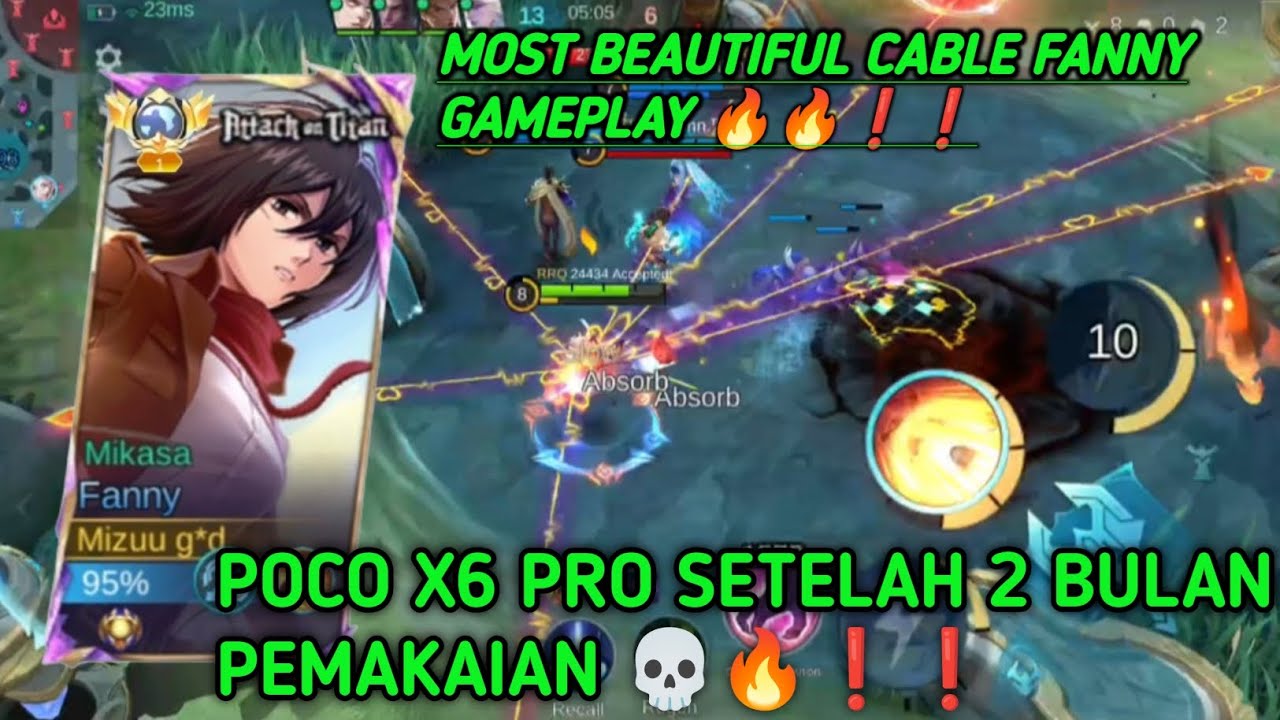 Fanny Gameplay - SOLO RANK MLBB | POCO X 6 PRO SETELAH 2 BULAN❗ #mobilelegends #pocox6pro #mlbb #fan