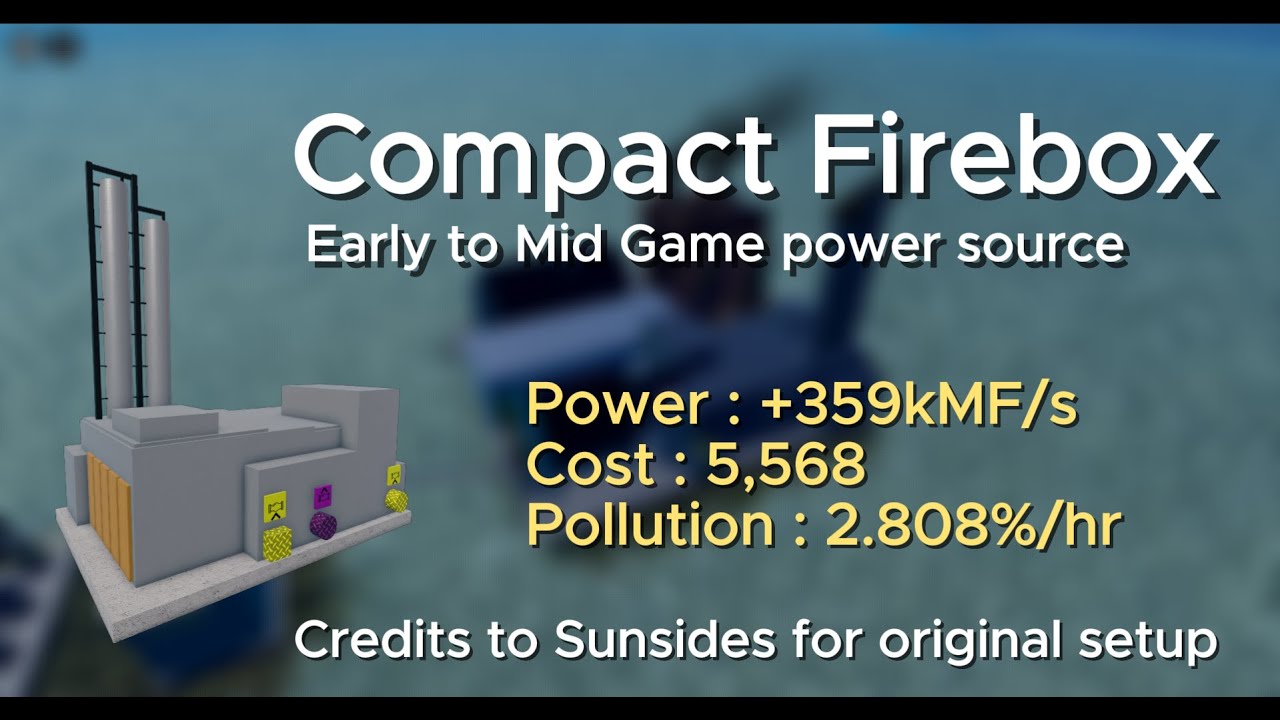 Compact Firebox Tutorial | Early-game power source | Industrialist Roblox