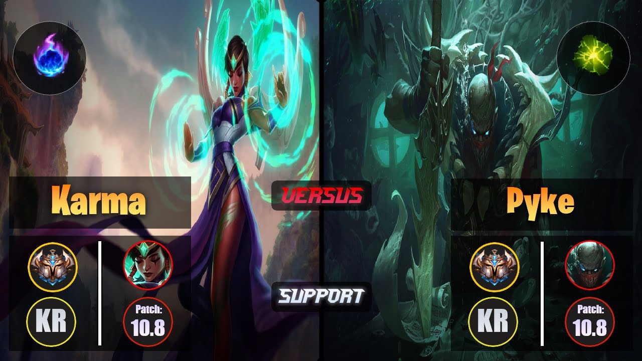 Challenger KARMA [Arcane Comet] (Support) VS  PYKE - Challenger KR Patch 10.8