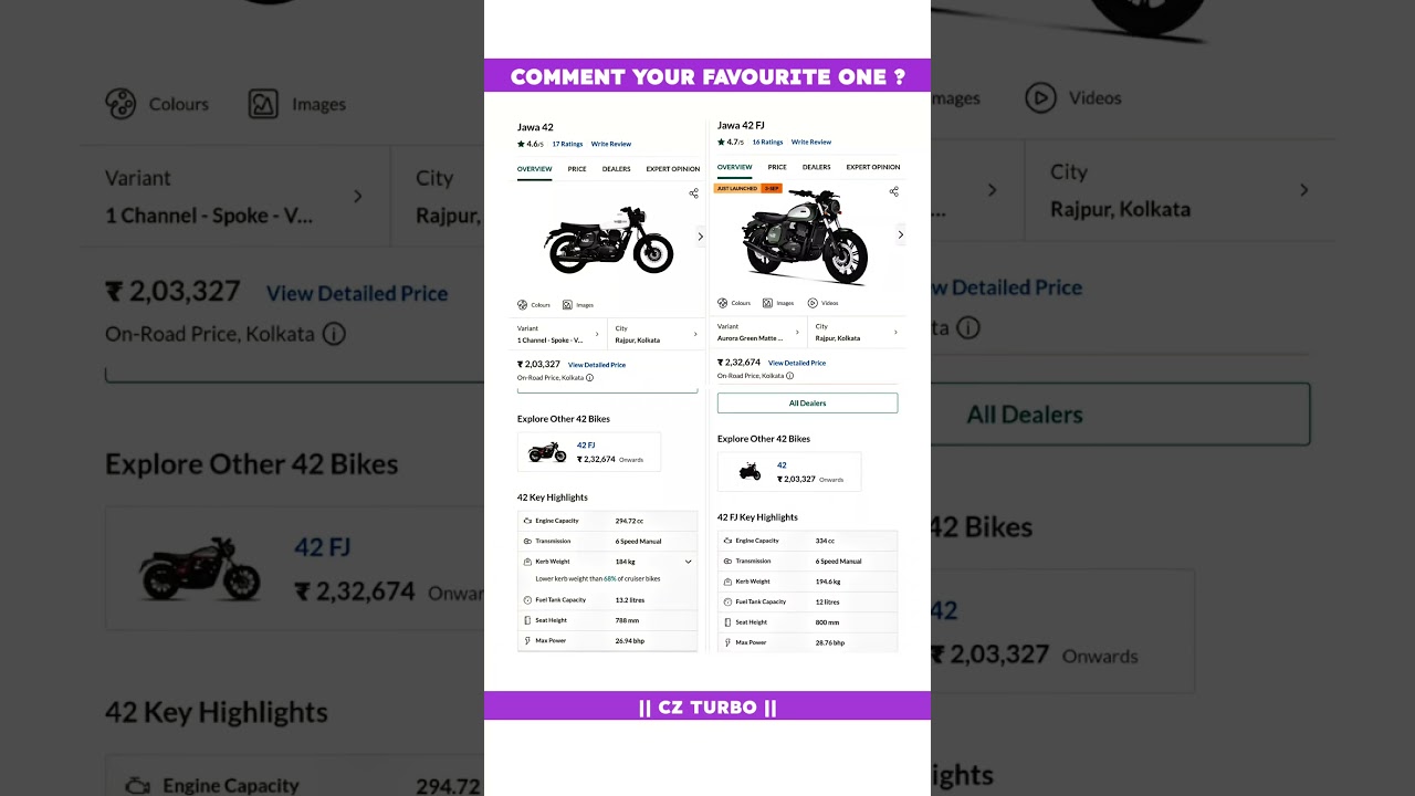 Jawa 42 Vs Jawa 42 Fj Full Comparison Review