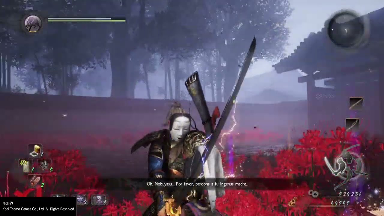 Nioh derrotando a la Ogra 