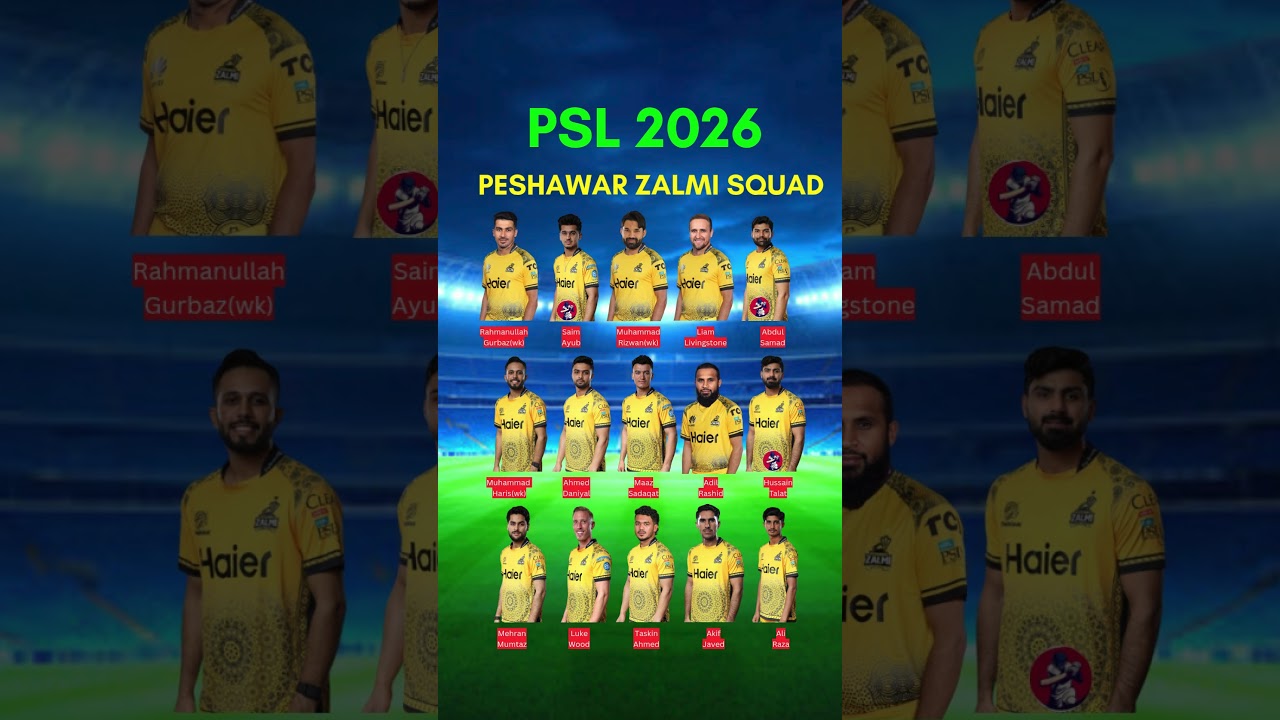 PSL 2026 Peshawar Zalmi Squad#shorts #peshawarzalmi   #psl