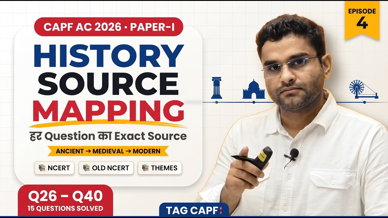 CAPF AC 2026 (Set-A) History Solved | Har Question Kis Book Se Aaya? 📜 Q26-40 Source Mapping