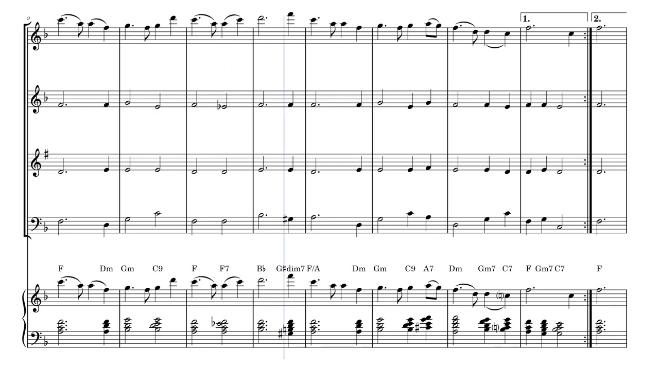 Auld Lang Syne - EASY Woodwind Quartet & Piano Sheet Music