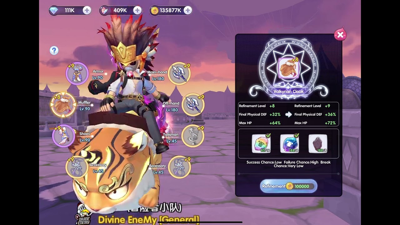 [ROX] - Protection Refine Part 2 [Ragnarok X Spear Lord Knight]