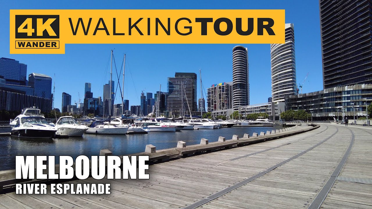 River Esplanade Walking Tour in Melbourne, Australia (4K 60fps)