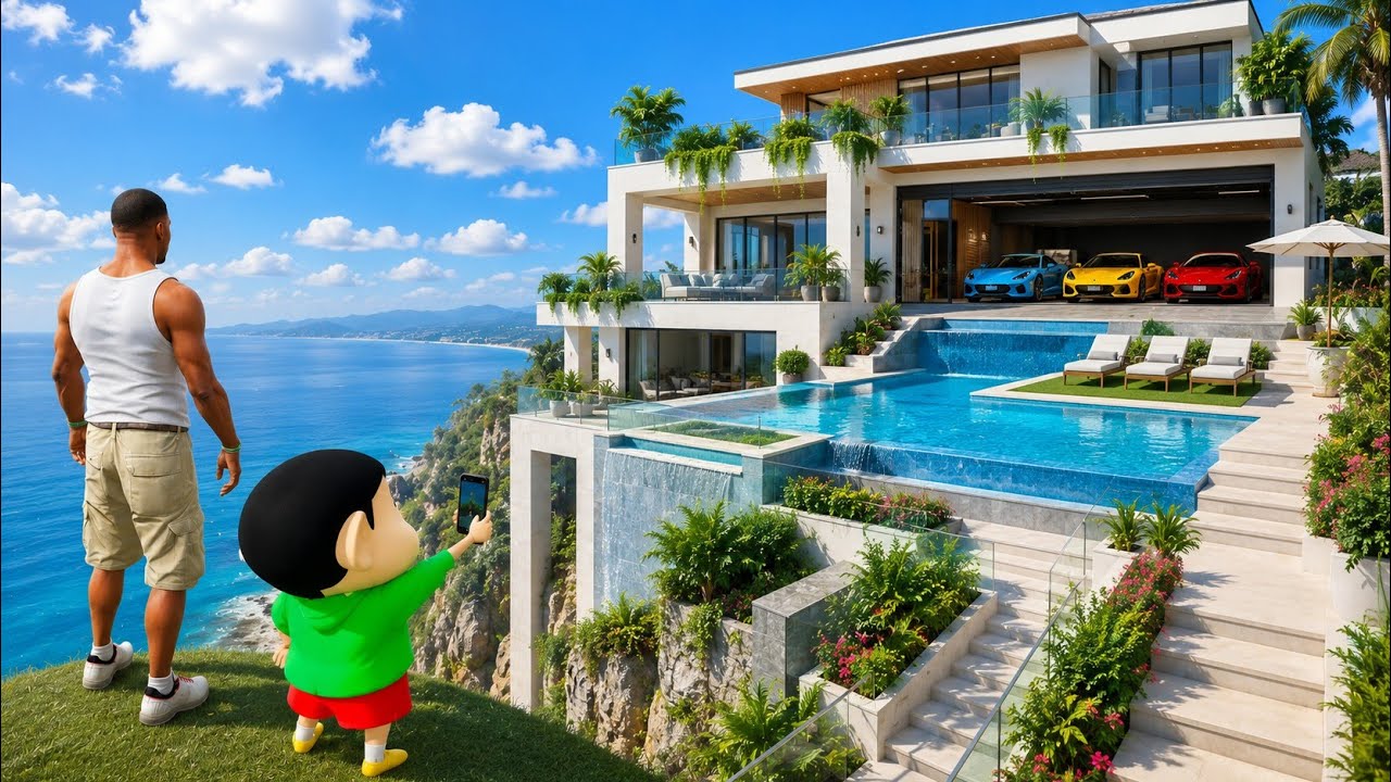 Franklin Shinchan Built A New House on the Ocean | Gta V Bangla Gameplay