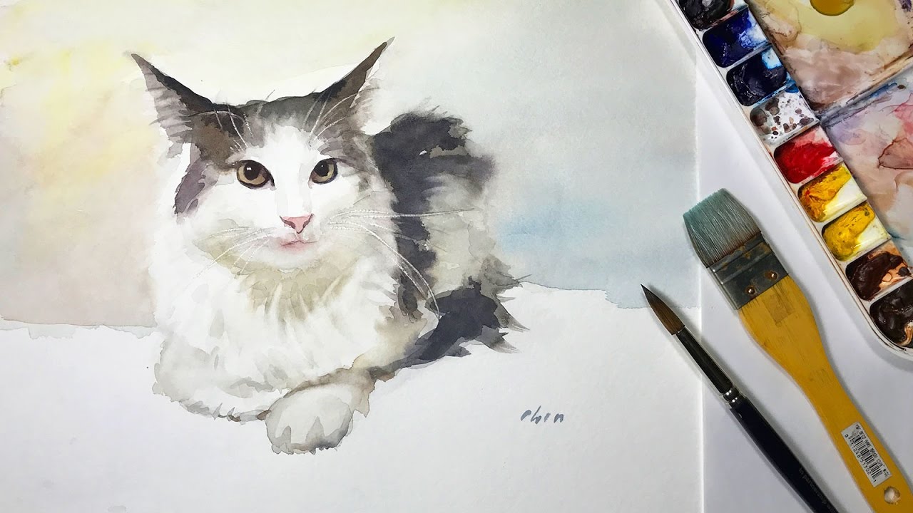 Animals #10 - How to Paint Cat's Whiskers in Watercolor