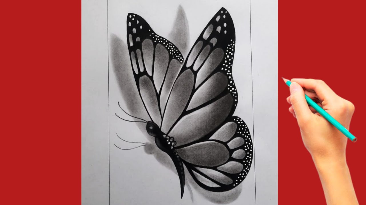 Realistic Butterfly Pencil Drawing 🦋 | Smooth Shading Step by Step
