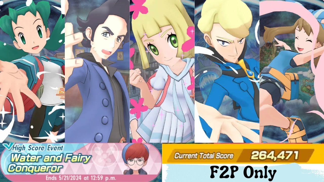 264,471 Score With Only F2P Sync Pairs in Water/Fairy High Score Event [Pokemon Masters EX]