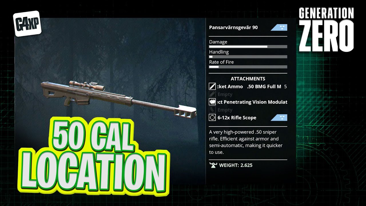 Generation Zero | Советы и рекомендации | Расположение снайперской винтовки 50-го калибра