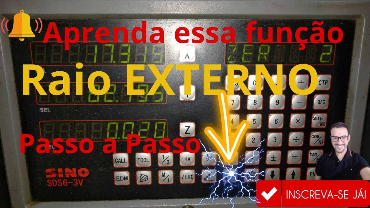 Aprenda  na pratica  função Raio EXTERNO Digital Sino ( Passo a Passo ) Dica de Fresador